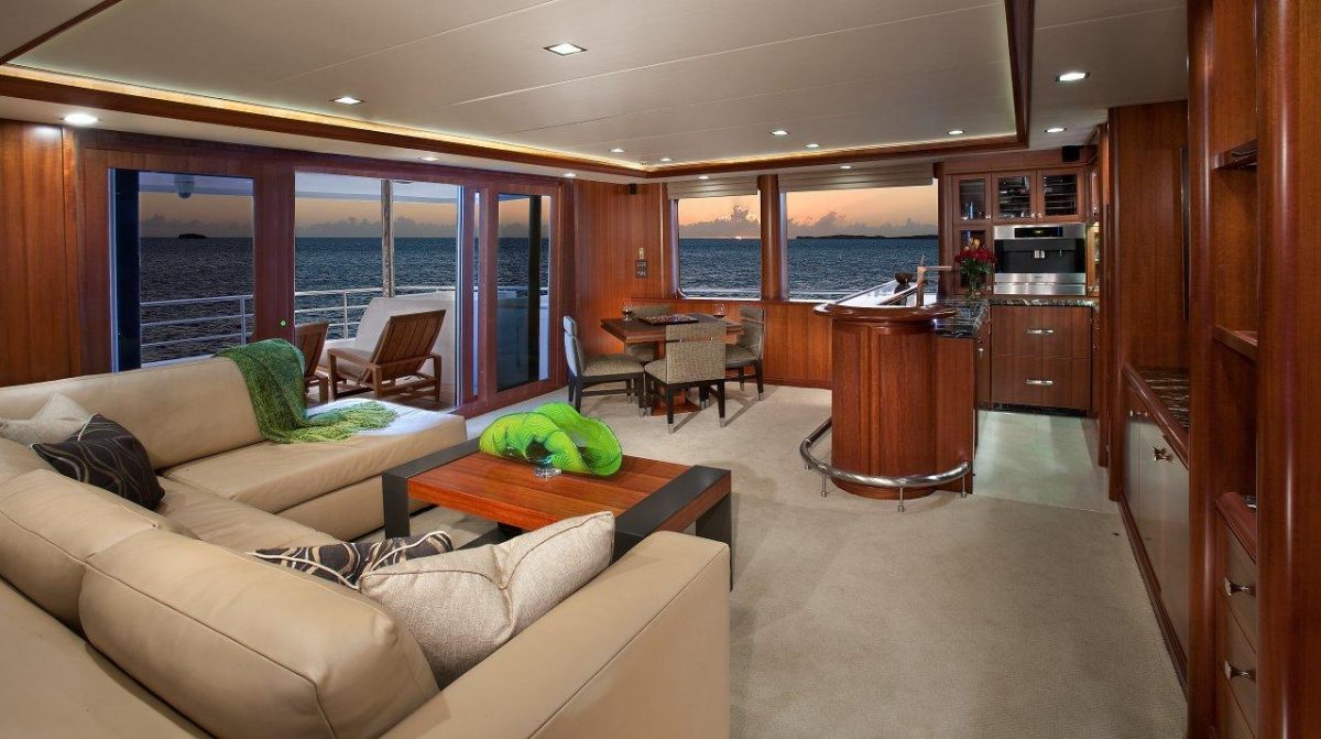 Yacht Interior Design Nordhavn 120 Aurora Sky Lounge