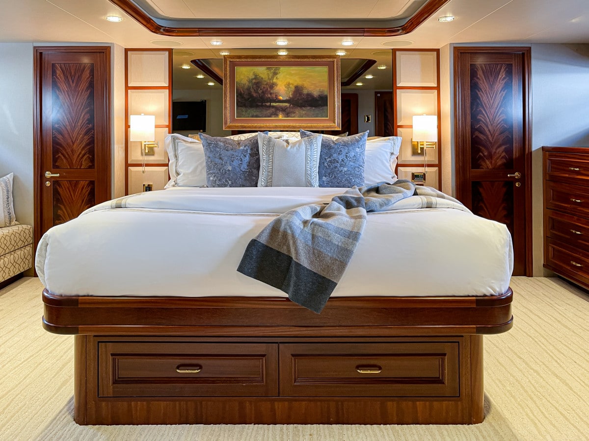 112′ Westport Yacht Wild Kingdom Master Stateroom