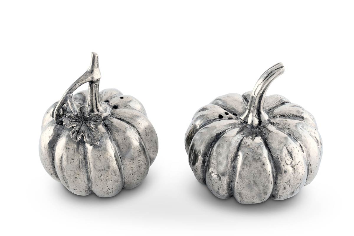 pure pewter pumpkin salt and pepper shakers