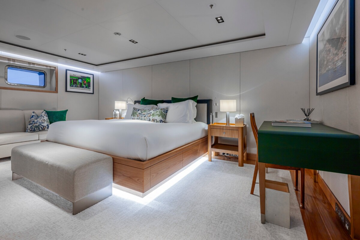 73M Admiral Guest Stateroom 73M Admiral yacht guest stateroom by Destry Darr Designs