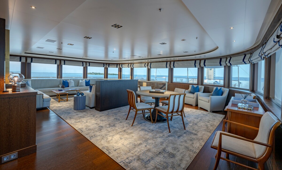 73M Admiral Observation Lounge 73M Admiral yacht observation lounge by Destry Darr Designs
