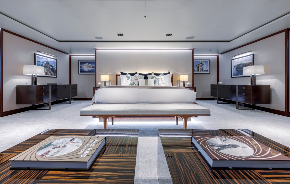 73M Admiral Primary Suite 73M Admiral yacht primary suite by Destry Darr Designs
