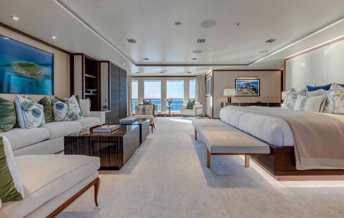 73M Admiral Primary Suite 73M Admiral yacht primary suite by Destry Darr Designs